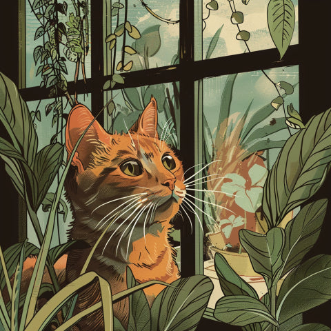 Taza Bicolor con Impresión de Gato "Mirada Desafiante"