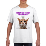 Camiseta júnior unisex estampado de gato "Traición Felina" Gelato