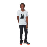 Camiseta Junior Unisex Estampado de Gato "Ojos Divertidos" Michilandia