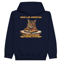 Sudadera con capucha júnior estampado de gato "Economista Felino" Michilandia | La tienda online de los fans de gatos