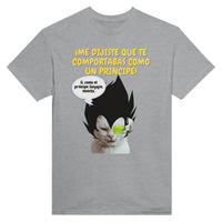 Camiseta Unisex Estampado de Gato "Príncipe Saiyajin Felino" Michilandia | La tienda online de los fans de gatos