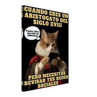 Lienzo de gato "Aristogato Conectado" Michilandia | La tienda online de los fans de gatos
