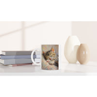 Taza Blanca con Impresión de Gato "Sueños Impresionistas" Michilandia | La tienda online de los fans de gatos