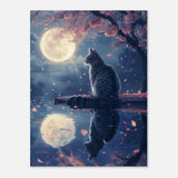 Panel de aluminio impresión de gato "Luna y Cerezos" Michilandia | La tienda online de los fans de gatos