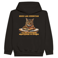 Sudadera con capucha júnior estampado de gato "Economista Felino" Michilandia | La tienda online de los fans de gatos