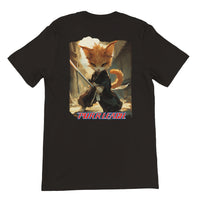 Camiseta Prémium Unisex Impresión Trasera de Gato "Gatito Shinigami" Michilandia | La tienda online de los fans de gatos