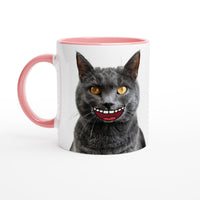 Taza Bicolor con Impresión de Gato "Sonrisa Cartoon" Michilandia