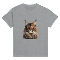 Camiseta Junior Unisex Estampado de Gato "Sonrisa de Maine Coon" Michilandia