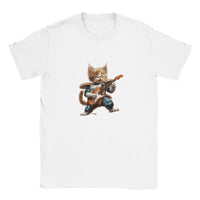 Camiseta Junior Unisex Estampado de Gato "Saiyajin Rockstar" Michilandia | La tienda online de los fans de gatos