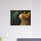 Póster de gato con marco de madera "Retrato Estelar" Michilandia | La tienda online de los fans de gatos