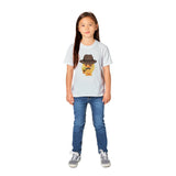 Camiseta Junior Unisex Estampado de Gato "Gentleman Miau" Michilandia