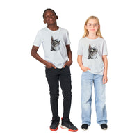 Camiseta Junior Unisex Estampado de Gato "Miau Malhumorado" Michilandia