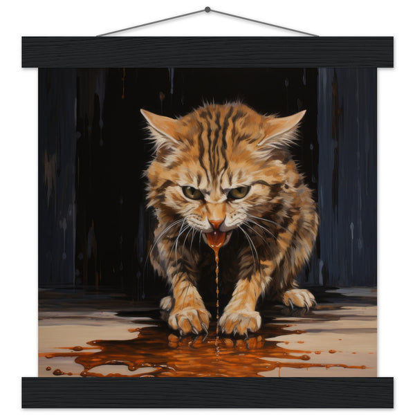 Póster semibrillante de gato con colgador "El Arte Provocador" Gelato