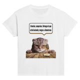 Camiseta Junior Unisex Estampado de Gato "Mandato Felino" Michilandia