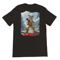 Camiseta Prémium Unisex Impresión Trasera de Gato "Héroe de un Miau" Michilandia | La tienda online de los fans de gatos