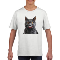 Camiseta Junior Unisex Estampado de Gato "Sonrisa Cartoon" Michilandia