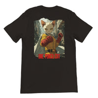 Camiseta Prémium Unisex Impresión Trasera de Gato "Guardián Calvo" Michilandia | La tienda online de los fans de gatos