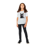 Camiseta Junior Unisex Estampado de Gato "Sonrisa Cartoon" Michilandia