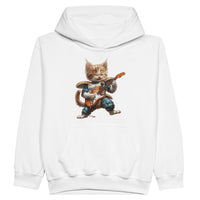 Sudadera con capucha júnior estampado de gato "Saiyajin Rockstar" Michilandia | La tienda online de los fans de gatos