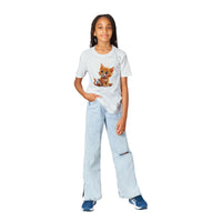 Camiseta Junior Unisex Estampado de Gato "Miau en Pañales" Michilandia