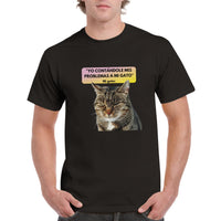 Camiseta Unisex Estampado de Gato "Miau Indiferente" Michilandia