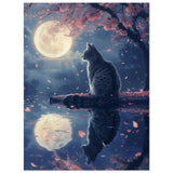 Panel de aluminio impresión de gato "Luna y Cerezos" Michilandia | La tienda online de los fans de gatos