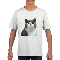 Camiseta Junior Unisex Estampado de Gato "Triste pero Gracioso" Michilandia