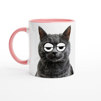 Taza Bicolor con Impresión de Gato "Somnoliento Chartreux" Michilandia