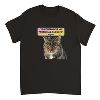 Camiseta Unisex Estampado de Gato "Miau Indiferente" Michilandia