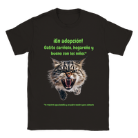 Camiseta unisex estampado de gato "Michi en adopción" Gelato