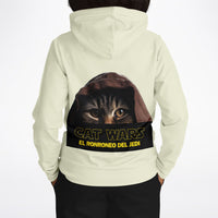 Sudadera deportiva con capucha unisex estampado de gato "Ronroneo Jedi" Subliminator