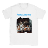 Camiseta unisex estampado de gato "Cama de huevos" Gelato