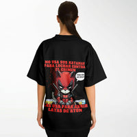 Camiseta de fútbol unisex estampado de gato "Katanas y Latas" Subliminator