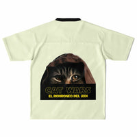 Camiseta de fútbol unisex estampado de gato "Ronroneo Jedi" Subliminator