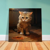 Panel de madera impresión de gato "Michi enfermo" Gelato