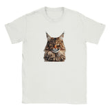 Camiseta Junior Unisex Estampado de Gato "Sonrisa de Maine Coon" Michilandia