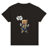 Camiseta Junior Unisex Estampado de Gato "Desafío Saiyajin" Michilandia