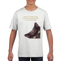 Camiseta Junior Unisex Estampado de Gato "Despertar Felino" Michilandia