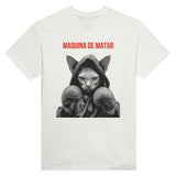 Camiseta Unisex Estampado de Gato "Maquina de matar" Michilandia