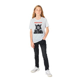 Camiseta Junior Unisex Estampado de Gato "Maquina de matar" Michilandia