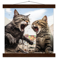 Póster semibrillante de gato con colgador "Graffiti Showdown" Gelato