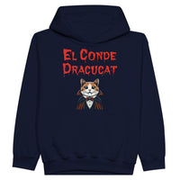 Sudadera con capucha júnior estampado de gato "Conde Dracucat" Michilandia | La tienda online de los fans de gatos