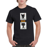 Camiseta Unisex Estampado de Gato "Antes y Después" Michilandia