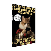 Lienzo de gato "Aristogato Conectado" Michilandia | La tienda online de los fans de gatos