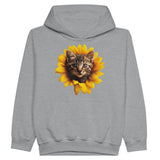 Sudadera con capucha júnior estampado de gato "Miau Solar" Michilandia