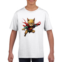 Camiseta júnior unisex estampado de gato 