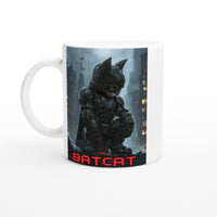 Taza Blanca con Impresión de Gato "The Batcat" Michilandia | La tienda online de los fans de gatos