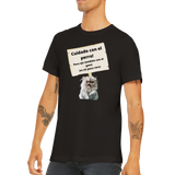 Camiseta unisex estampado de gato "Cuidado con el gato" Gelato