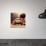 Panel de madera impresión de gato "El Niño Veterinario y su Michi" Gelato