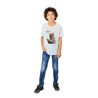 Camiseta Junior Unisex Estampado de Gato "Entrenando Humanos" Michilandia